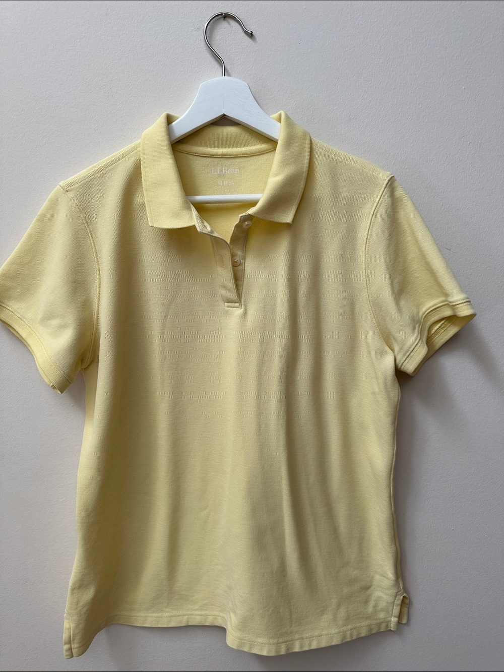 L.L. Bean Short Sleeve Polo in Pale Yellow